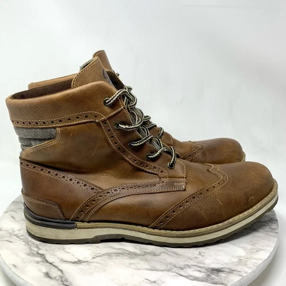 GBX Wingtip Tweed Leather Lace Up Oxford Boots 12 Mens 